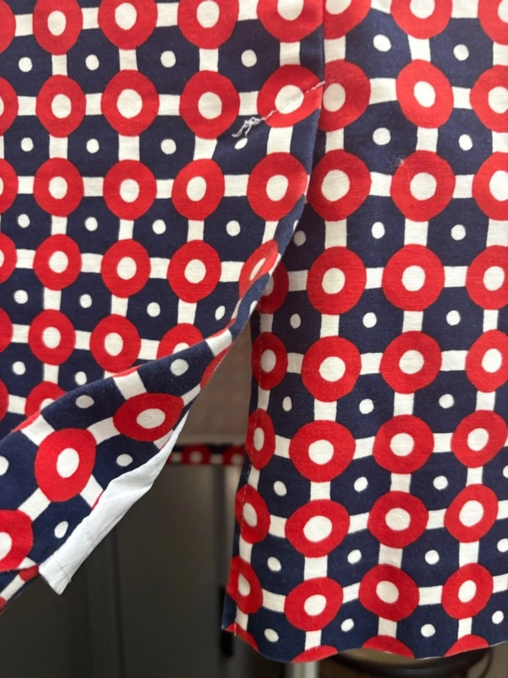 Boden Richmond Red White & Navy Geometric Pencil Skirt